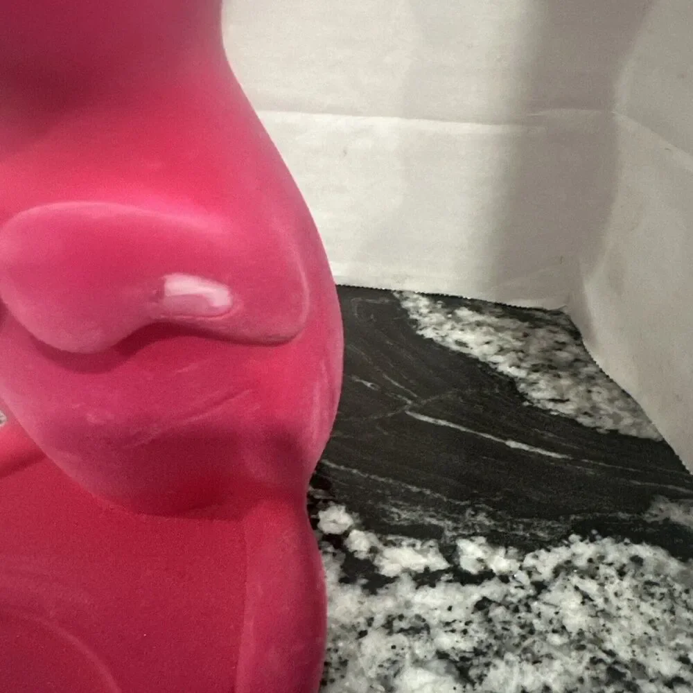 Bath & Body Works Bunny Rabbit Flocked Pink 3 Wick Candle Holder